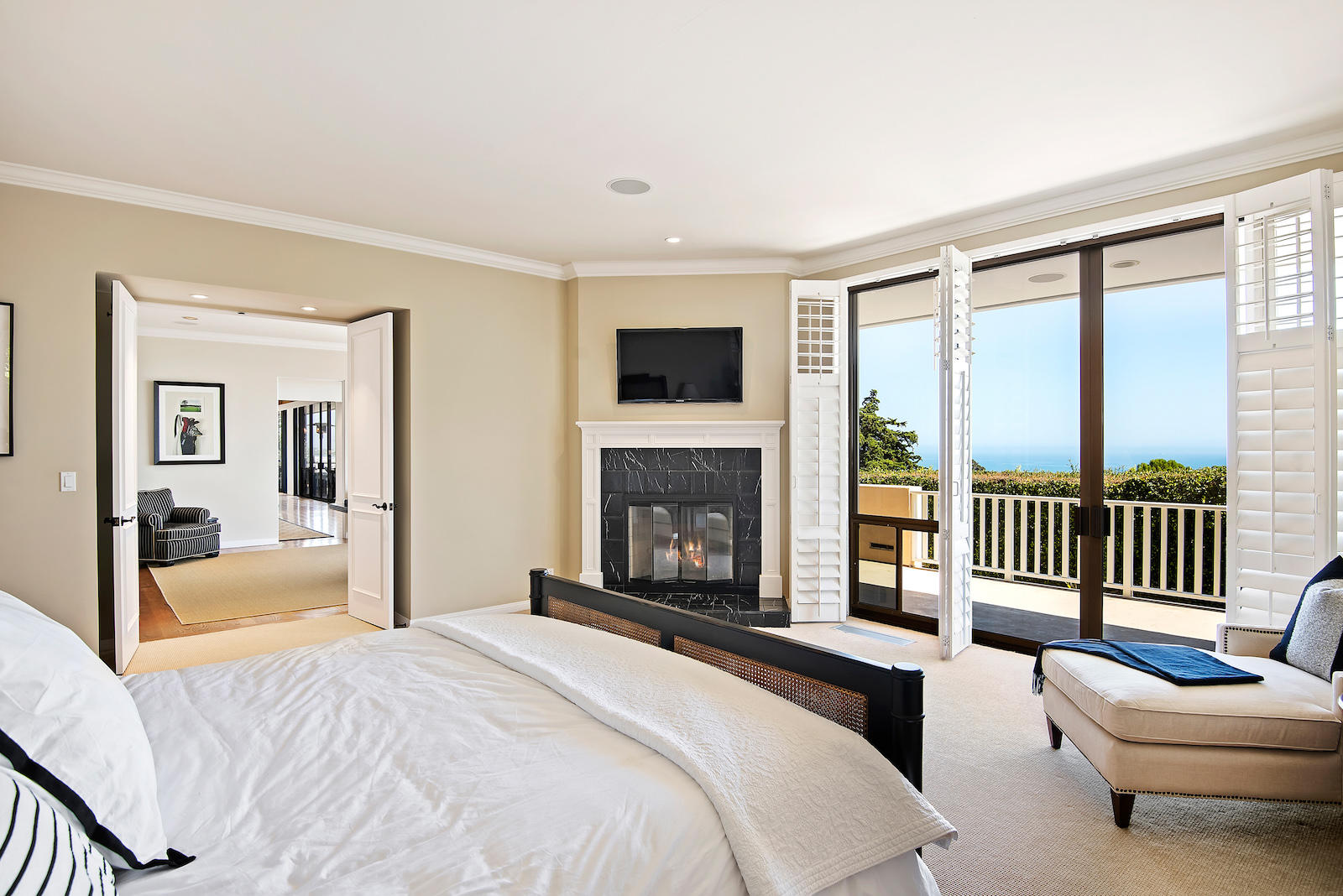 1171 Glenview Road Santa Barbara, CA 93108 - Photo 11 of 19 a bedroom with furniture and a fireplace