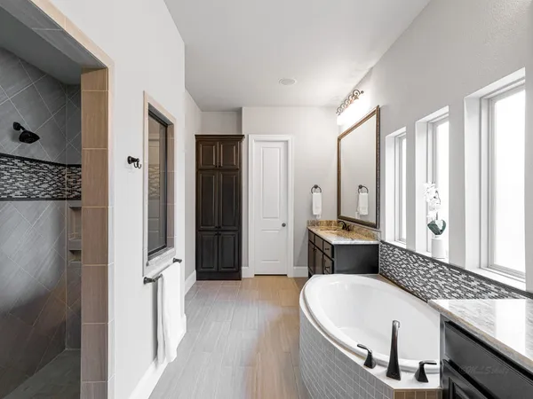 a bathroom with a shower