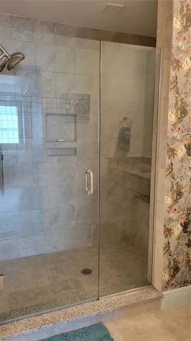 a bathroom with a shower