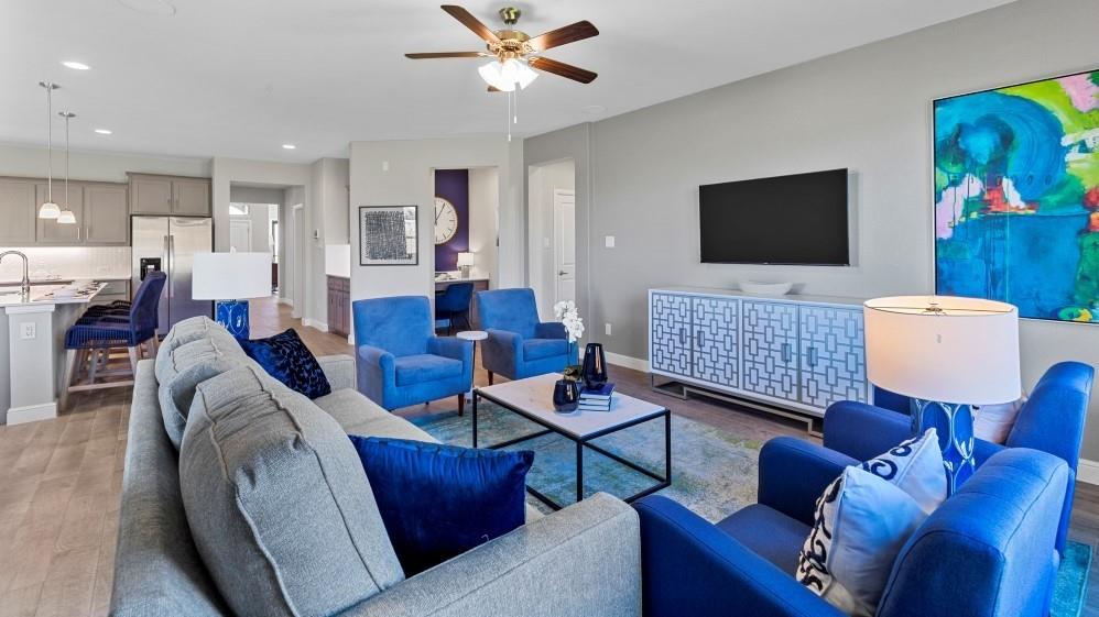 111 Stanton Avenue Rhome, TX 76078 - Photo 10 of 30 a living room with furniture and a flat screen tv