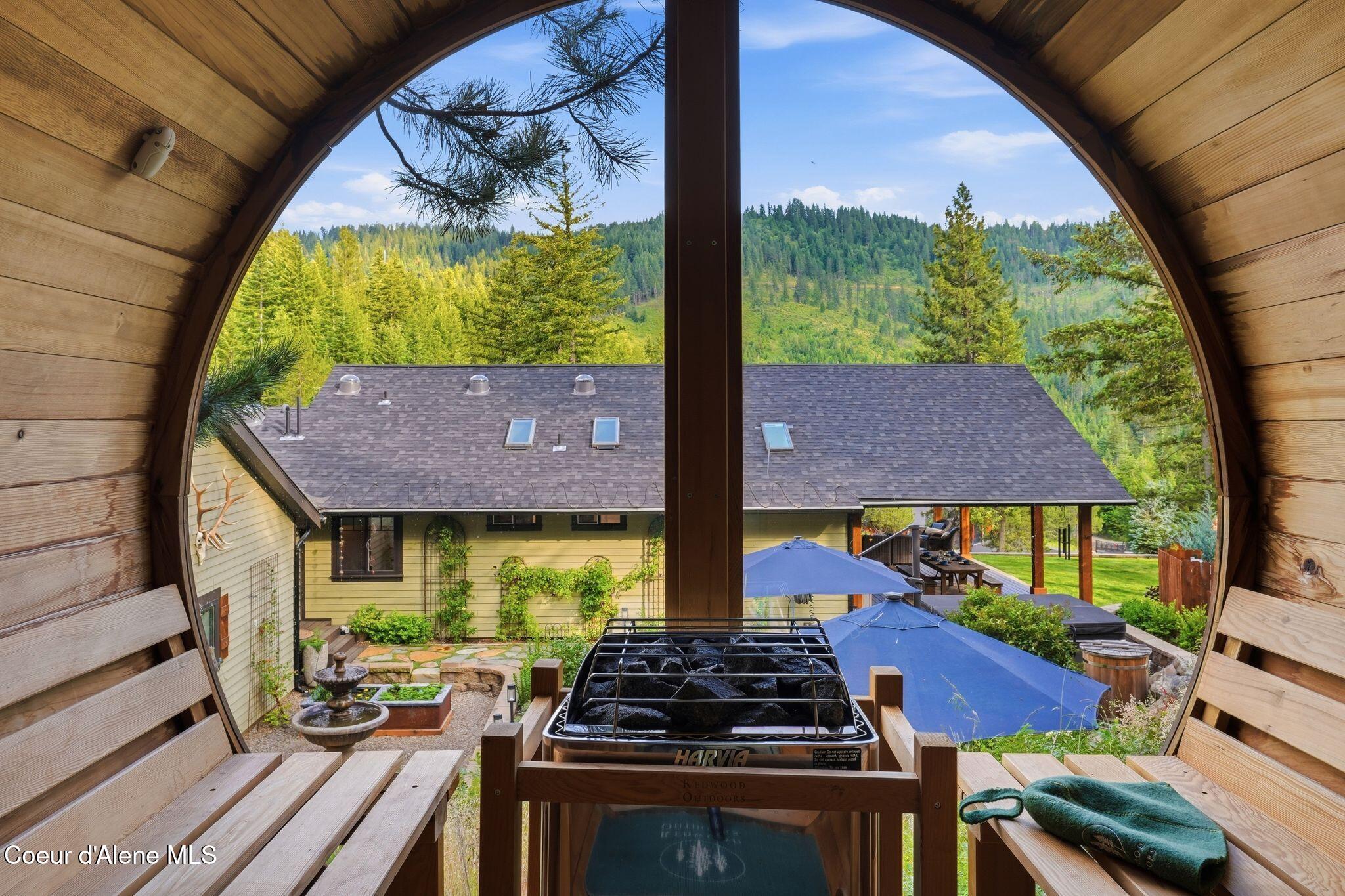 10439 West Cougar Gulch Road Coeur D'Alene, ID 83814 - Photo 38 of 128 Barrel Sauna at the Ranch House