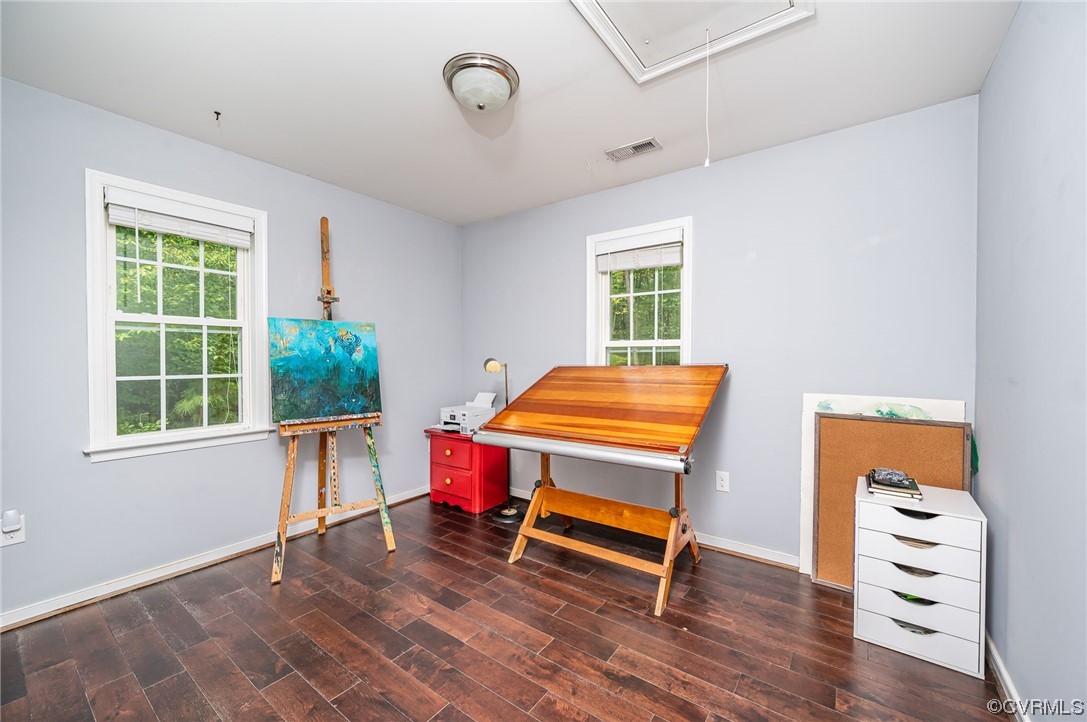 336 Mitchells Mill Road Aylett, VA 23009 - Photo 25 of 39 Office area with dark hardwood floors