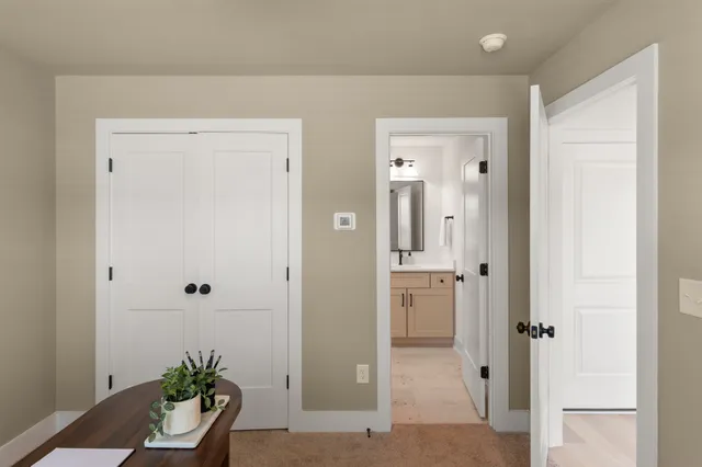 a view of bathroom with a potted plant