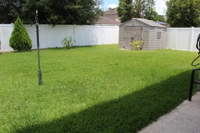 a view of a park with swings