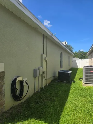 a view of a lake from a yard