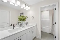a bathroom with a bathtub
