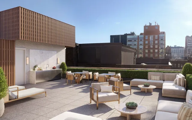 a view of a hallway with a chandelier