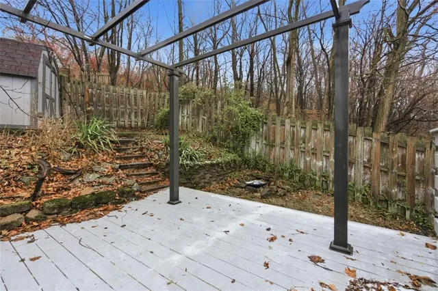 a view of backyard of house