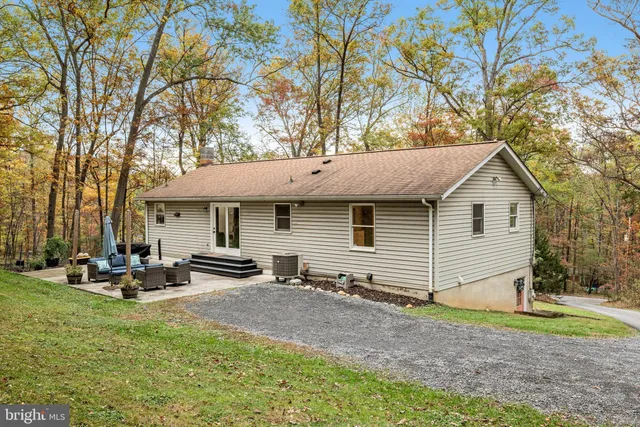 a backyard of a house with lots of green space