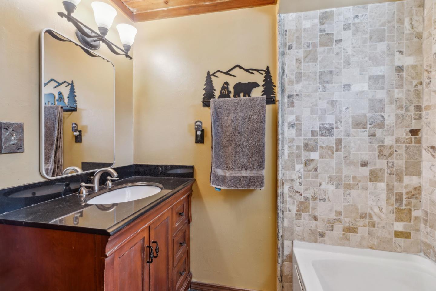 234 Dorrance Road Boulder Creek, CA 95006 - Photo 10 of 45 a bathroom with a sink and a mirror