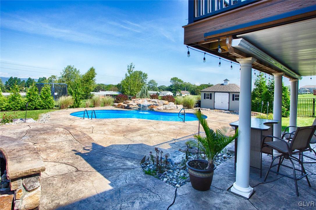 229 East Dell Road Bath, PA 18014 - Photo 4 of 37 Pool Deck and Waterfall View