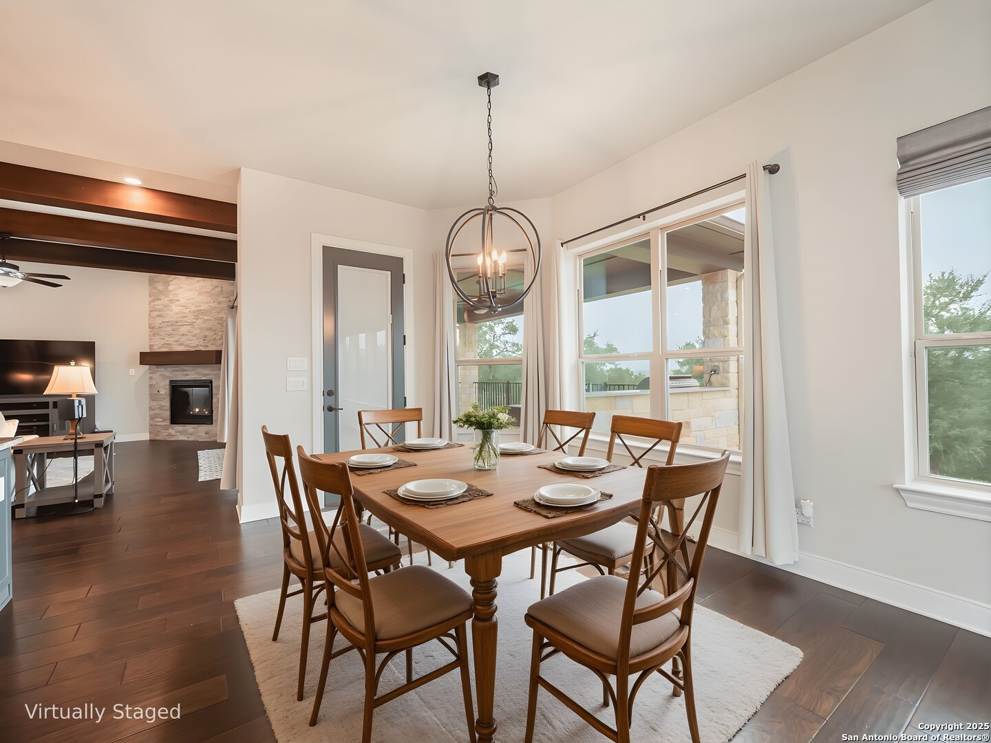 632 Carson Ridge New Braunfels, TX 78132 - Photo 19 of 57 a dining room with furniture window wooden floor