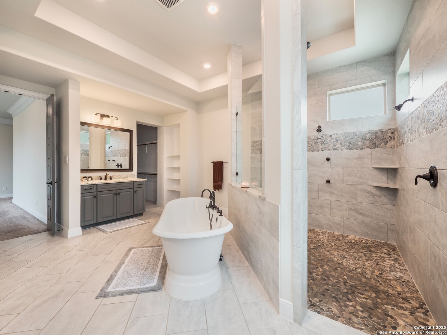 632 Carson Ridge New Braunfels, TX 78132 - Photo 25 of 57 a bathroom with a sink a toilet and shower