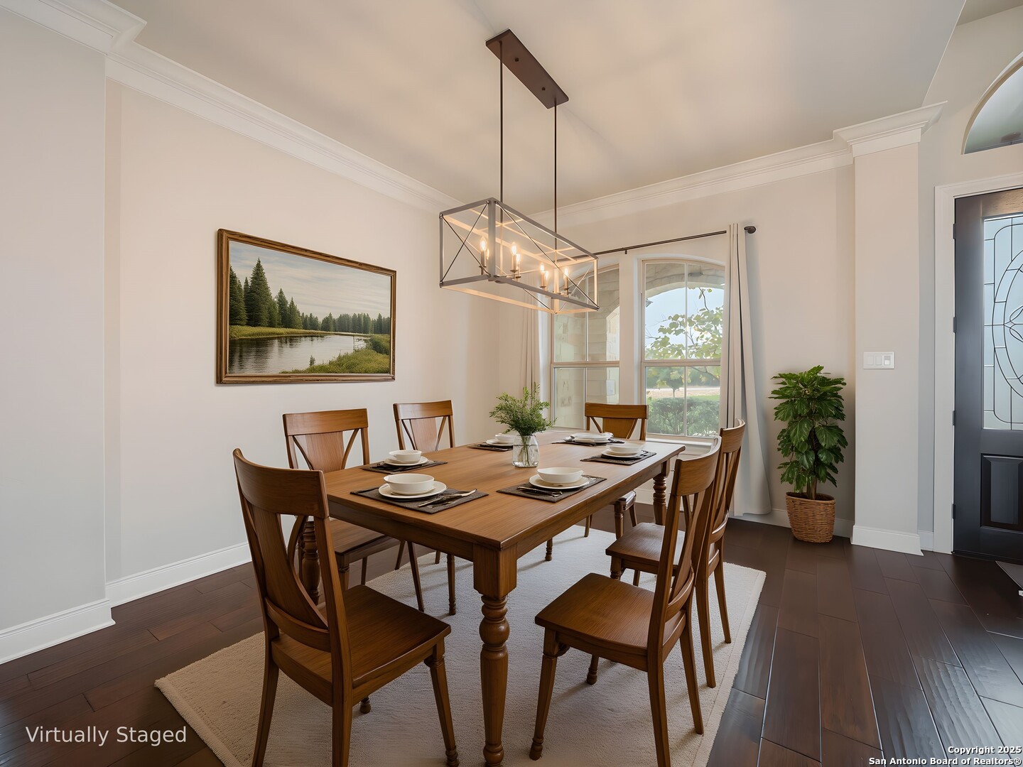 632 Carson Ridge New Braunfels, TX 78132 - Photo 5 of 57 a view of a dining room with furniture window and wooden floor