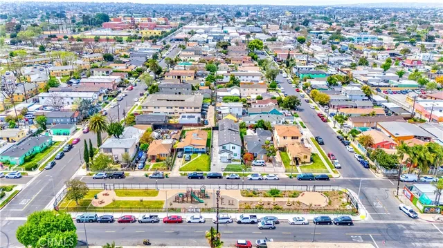 an aerial view of a city