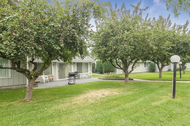 a view of a house with a yard