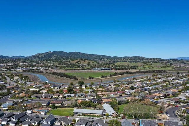 a view of lake and mountain