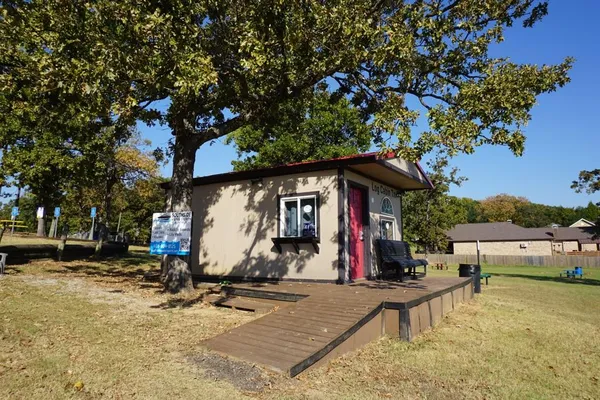 a view of outdoor space with seating