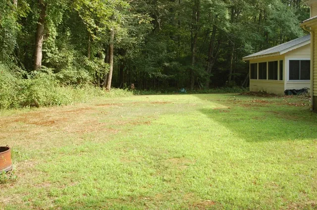 a view of an ocean from a yard