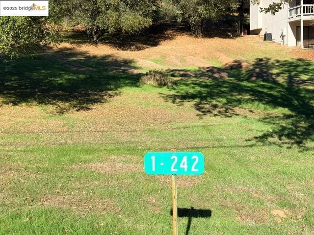 a view of ocean with a yard