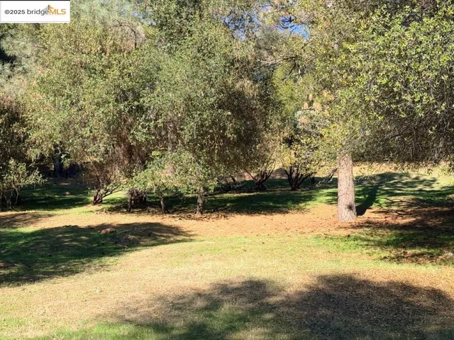 a view of a lake with a yard