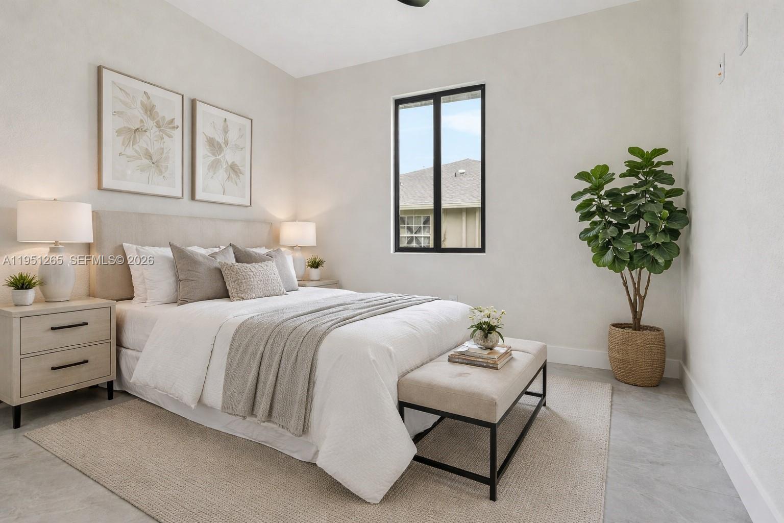 4501 15th Street Southwest, Unit 4501 Lehigh Acres, FL 33973 - Photo 14 of 40 a bedroom with bed and a night stand