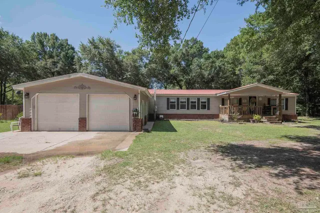 a house with trees in the background