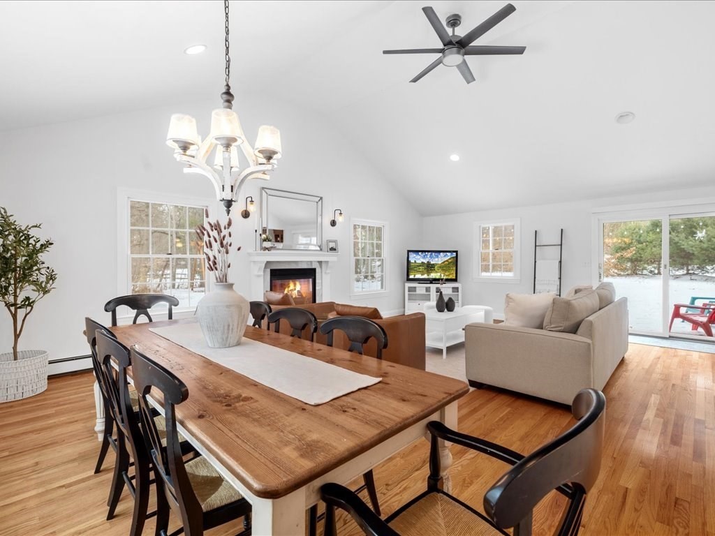 1 Scott Street Medfield, MA 02052 - Photo 18 of 42 a view of a dining room with furniture a chandelier and wooden floor