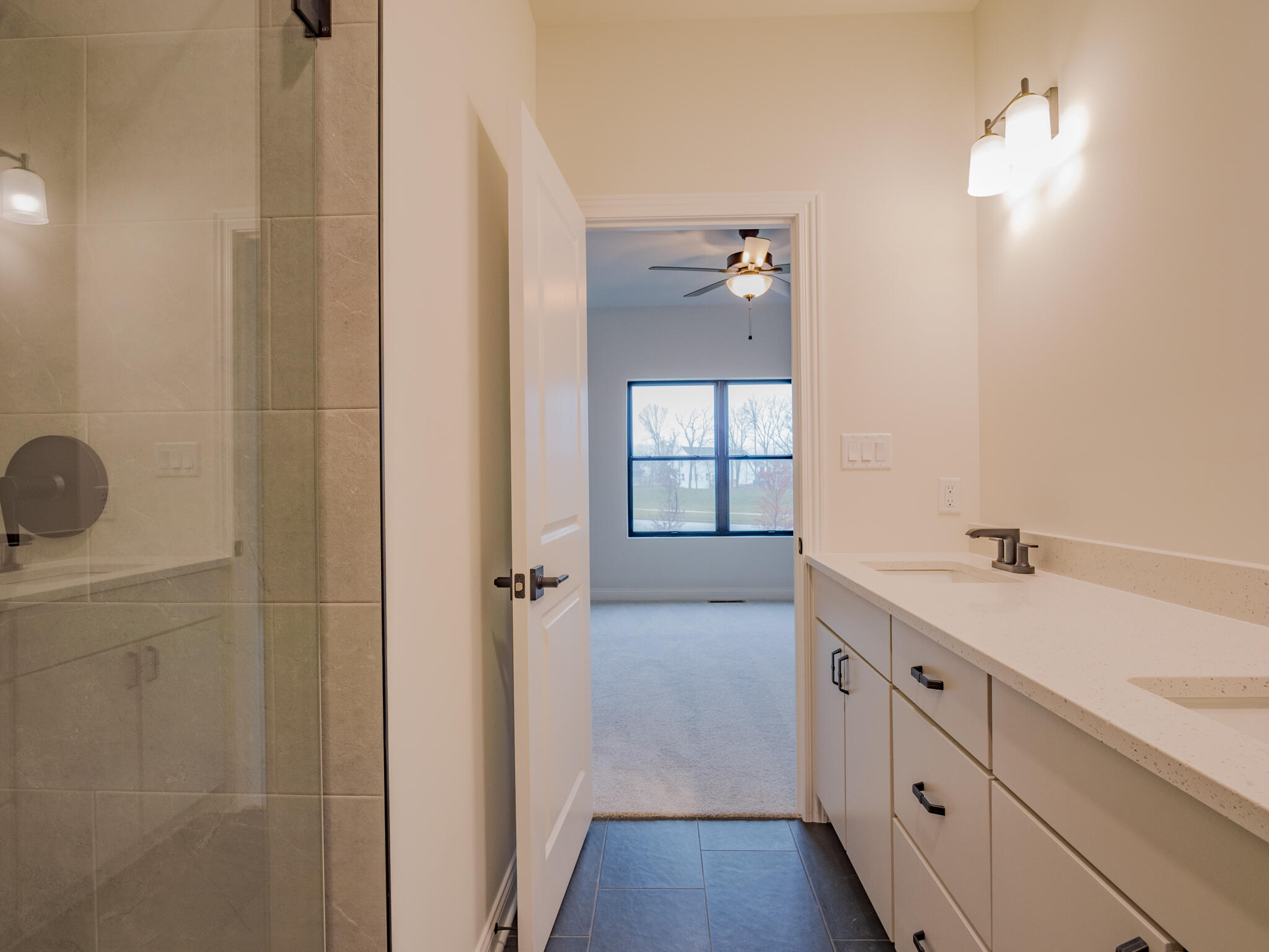 3004 Forestside Lane Valparaiso, IN 46385 - Photo 22 of 23 a bathroom with a granite countertop sink mirror and toilet