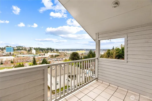 a view of city from a balcony