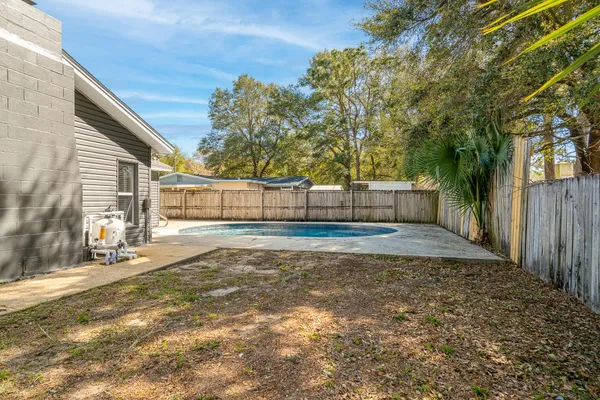 a backyard of a house