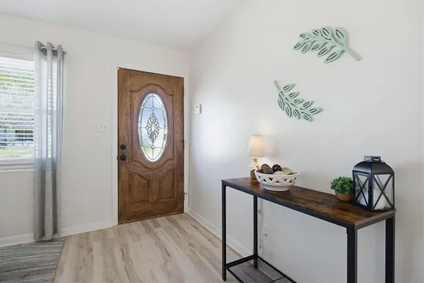 a view of a hallway with elevator