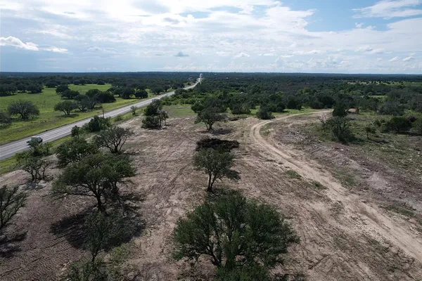 a view of a lake with a city