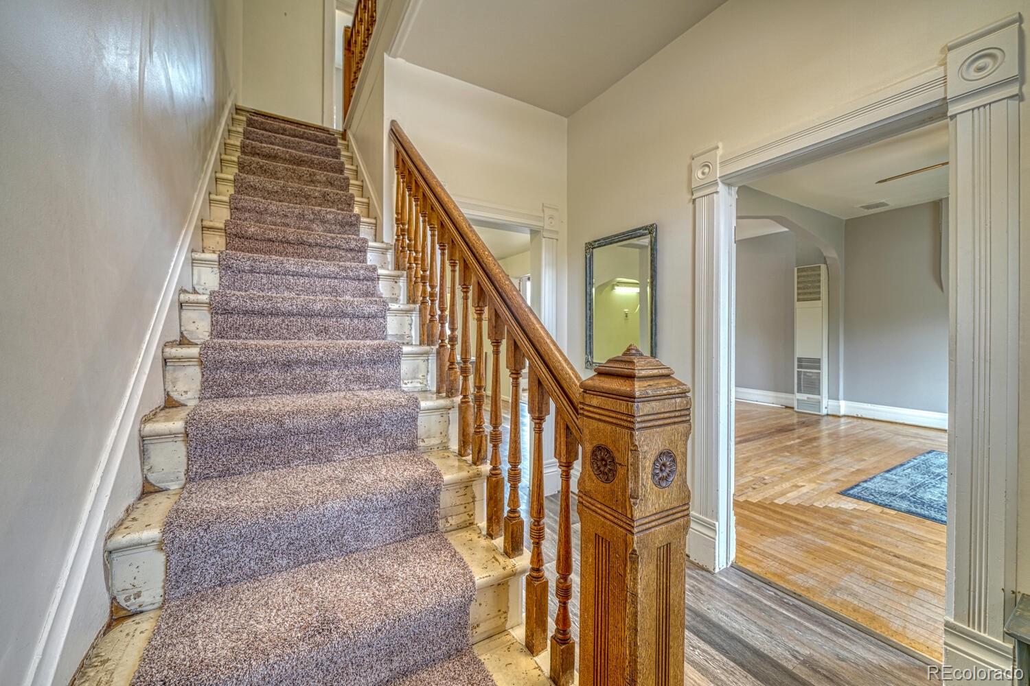 131 E Street Salida, CO 81201 - Photo 17 of 35 a view of staircase with wooden floor and staircase