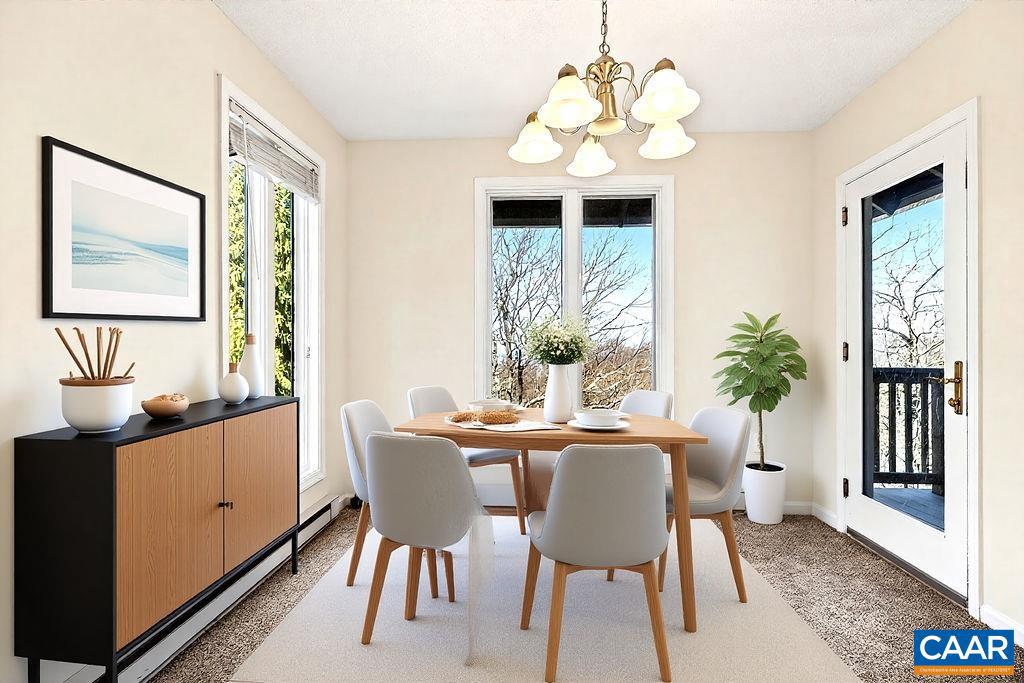 2084 Stone Ridge Wintergreen, VA 22967 - Photo 13 of 41 a dining room with furniture potted plants and wooden floor