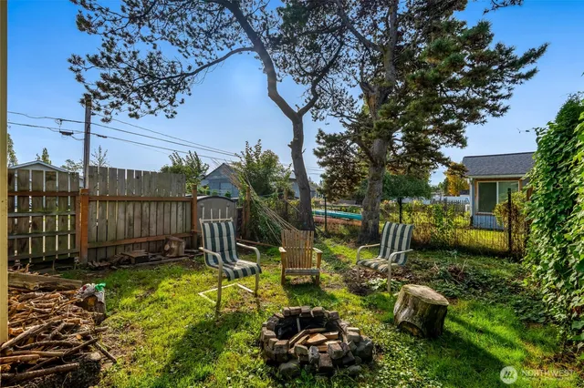a backyard of a house with lots of green space