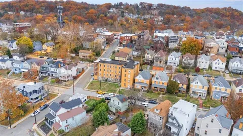 an aerial view of a city