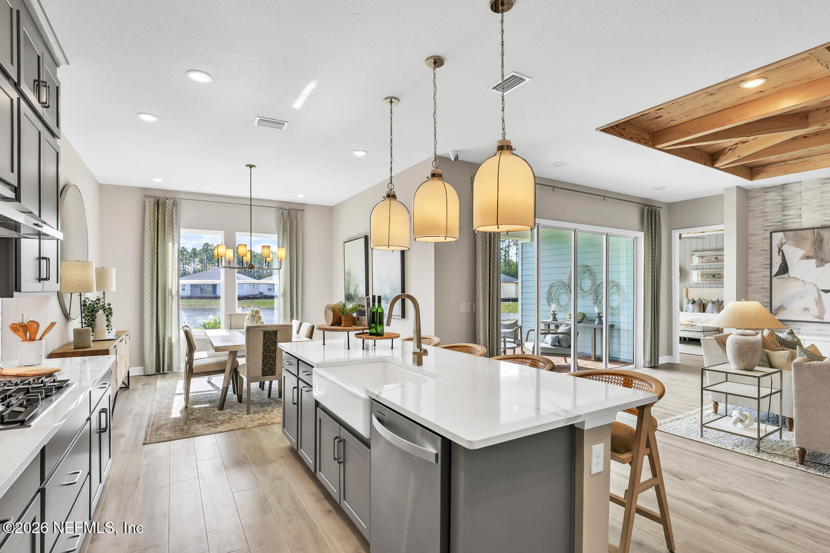 44 Ribera Drive Flagler Beach, FL 32136 - Photo 14 of 26 a large kitchen with kitchen island a large island in it