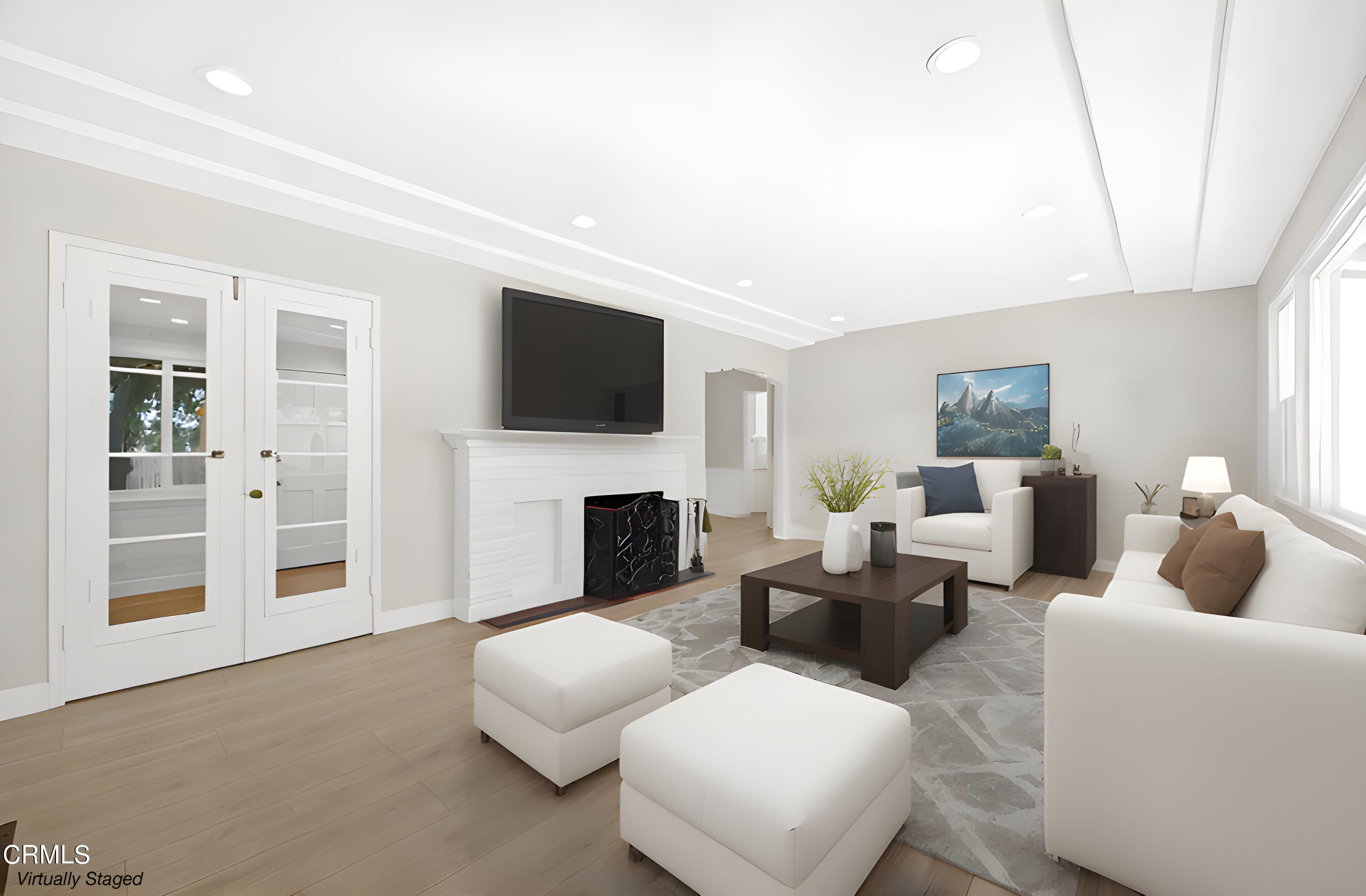 619 Corwin Avenue Glendale, CA 91206 - Photo 6 of 44 a living room with furniture a fireplace and a flat screen tv