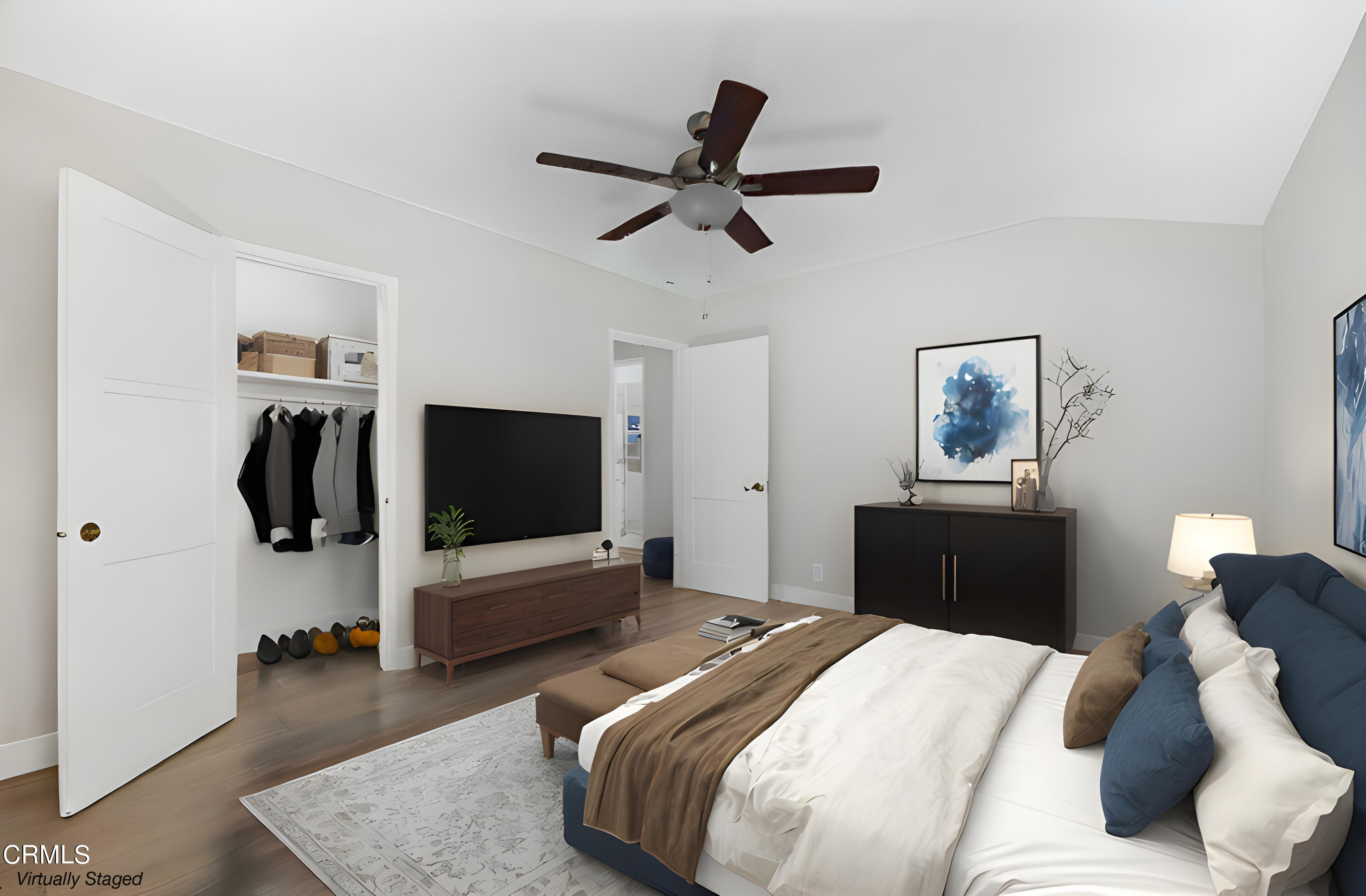 619 Corwin Avenue Glendale, CA 91206 - Photo 10 of 44 a bedroom with a bed and a flat screen tv