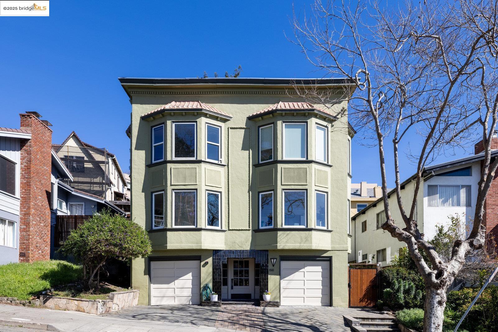 a front view of a building with balcony