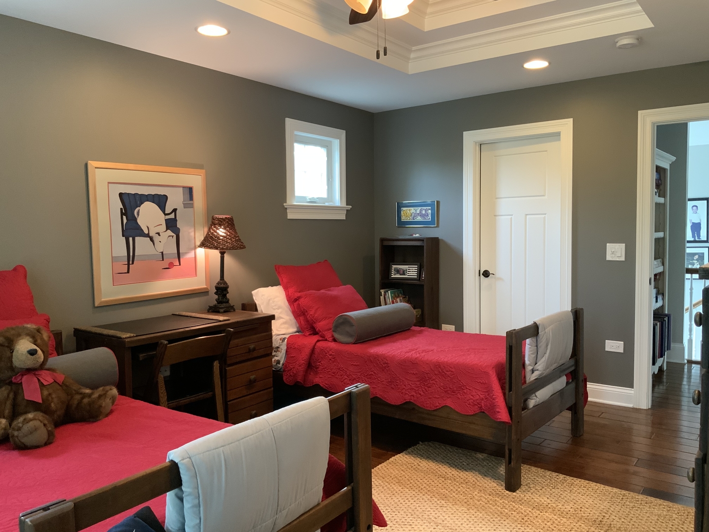 488 South Columbia Street Naperville, IL 60540 - Photo 11 of 14 a bedroom with a bed and wooden floor