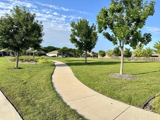 a park view with a fountain
