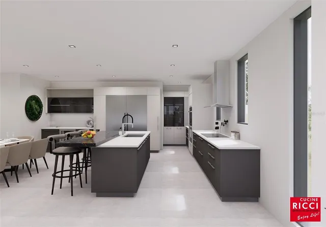 a very nice looking room with a large window and a table