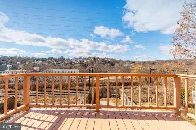 a view of city from a balcony