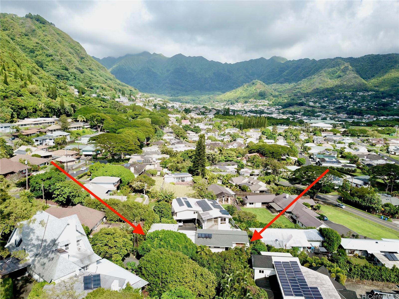 2871 Manoa Road Honolulu, HI 96822 - Photo 1 of 1 an aerial view of residential houses with outdoor space and street view
