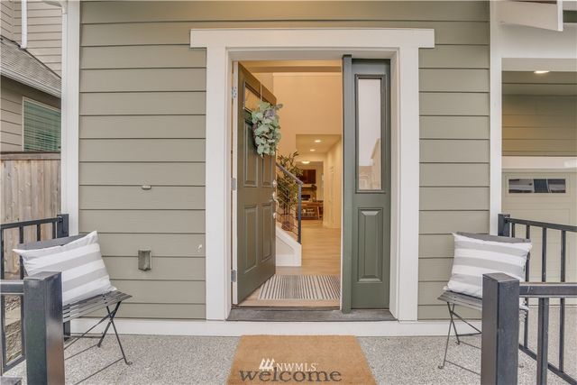 a view of wooden door of a house