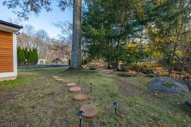 a backyard of a house with lots of green space