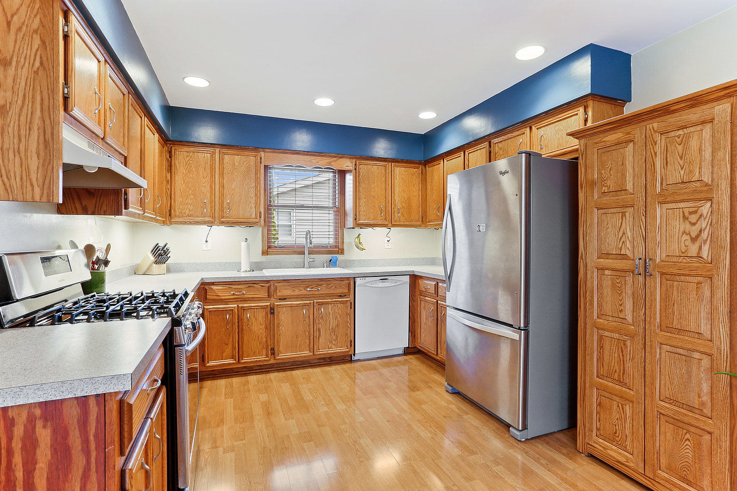 929 South Bentley Road New Lenox, IL 60451 - Photo 5 of 18 a kitchen with granite countertop stainless steel appliances a refrigerator a sink and cabinets