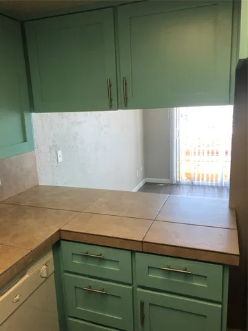 a view of wooden cabinets